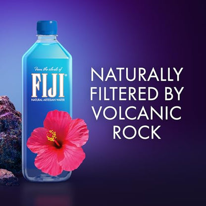 FIJI Natural Artesian Bottled Water 1 Liter / 33.8 Fl Ounce (Pack of 12) - 100% Natural Electrolytes