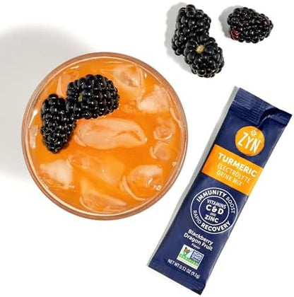 ZYN Electrolyte Drink Mix Hydration Packets, Electrolytes Powder, Hydration Packets w/Turmeric Curcumin, Vitamin C and D, Zinc, Hydrate Electrolyte Powder Packets for Wellness, Variety Pack of 24