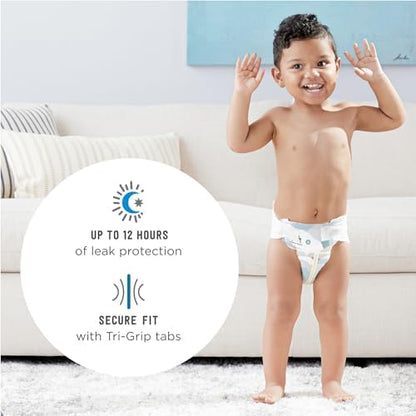 Amazon Brand - Mama Bear Plush Protection Diapers - Size 5, 31 Count, Hypoallergenic Premium Disposable Baby Diapers, White and Cloud Dreams