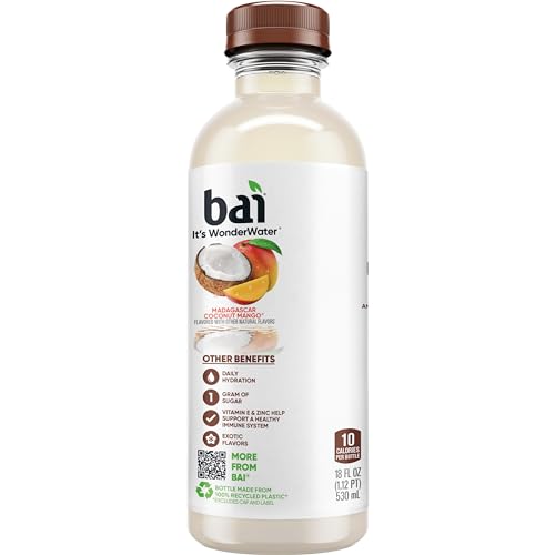 Bai Coconut Variety Pack, Antioxidant Infused Water Beverage, with Vitamin C and No Artificial Sweeteners, 18 fl oz bottles, 12 pack