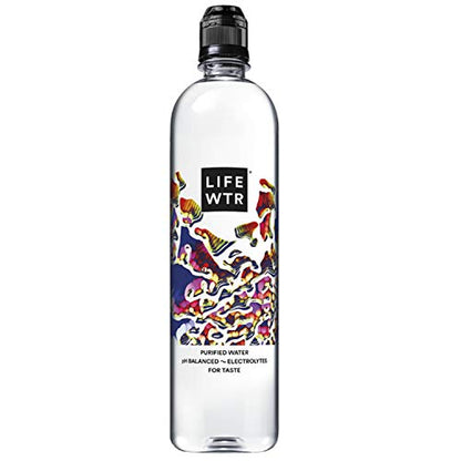 LIFEWTR Premium Purified Water, pH Balanced with Electrolytes, 100% recycled plastic bottles, 33.8 Fl Oz, 1L (Pack of 6)
