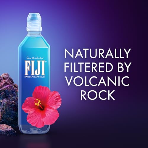 FIJI Natural Artesian Bottled Water 1 Liter / 33.8 Fl Ounce (Pack of 12) - 100% Natural Electrolytes
