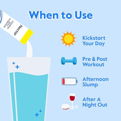 Nectar Hydration Packets - Electrolytes Powder Packets - No Sugar or Calories - Organic Fruit Liquid Daily IV Hydrate Packets for Dehydration Relief and Rapid Rehydration (Variety 18 Pack)