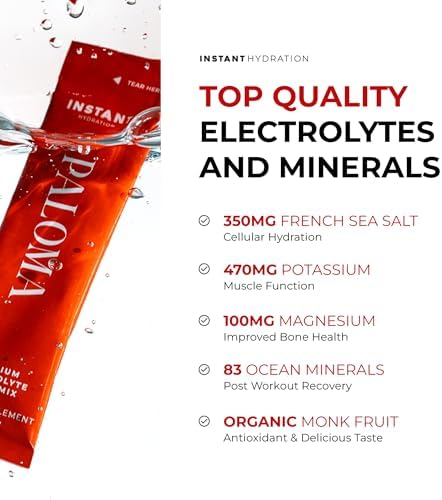 Instant Hydration Electrolytes Powder Packets - Raspberry Electrolyte Drink Mix - Zero Sugar - Keto, Vegan, Gluten-Free, Non-GMO - Boost Recovery, Brain Health, Muscle &amp; Tissue Support- 30 Sticks