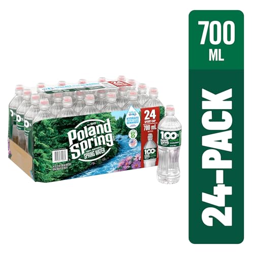 Poland Spring Maine Spring Water Bottles, 24 Pack – Crisp, Still Bottled Water with Naturally Balanced Occurring Minerals &amp; Electrolytes for Taste - 16.9 Fl Oz