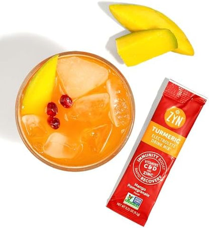 ZYN Electrolyte Drink Mix Hydration Packets, Electrolytes Powder, Hydration Packets w/Turmeric Curcumin, Vitamin C and D, Zinc, Hydrate Electrolyte Powder Packets for Wellness, Variety Pack of 24