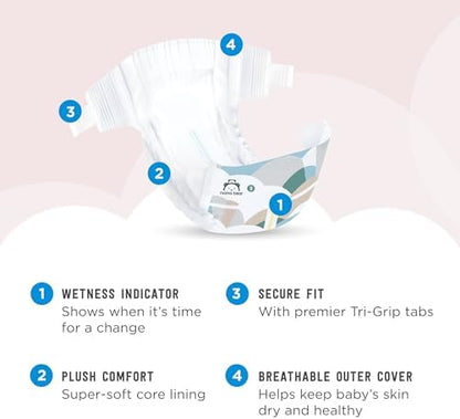 Amazon Brand - Mama Bear Plush Protection Diapers - Size 5, 31 Count, Hypoallergenic Premium Disposable Baby Diapers, White and Cloud Dreams