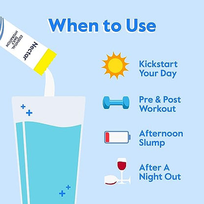 Nectar Hydration Packets - Electrolytes Powder Packets - No Sugar or Calories - Organic Fruit Liquid Daily IV Hydrate Packets for Dehydration Relief and Rapid Rehydration (Variety 18 Pack)