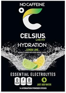 CELSIUS Hydration™ Lemon Lime, Sugar Free Electrolyte Hydration Drink Mix (Pack of 14)