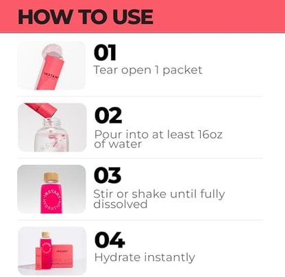 Instant Hydration Electrolytes Powder Packets - Raspberry Electrolyte Drink Mix - Zero Sugar - Keto, Vegan, Gluten-Free, Non-GMO - Boost Recovery, Brain Health, Muscle &amp; Tissue Support- 30 Sticks