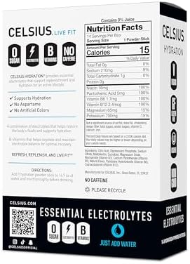 CELSIUS Hydration™ Lemon Lime, Sugar Free Electrolyte Hydration Drink Mix (Pack of 14)