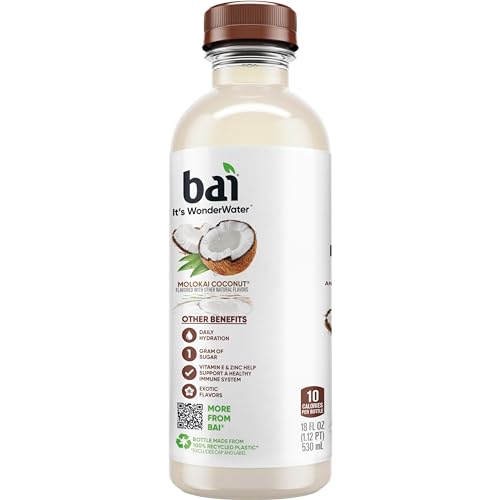 Bai Coconut Variety Pack, Antioxidant Infused Water Beverage, with Vitamin C and No Artificial Sweeteners, 18 fl oz bottles, 12 pack