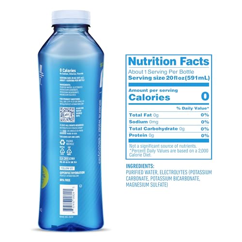 Perfect Hydration 9.5+ pH Alkaline Drinking Water, 20-Ounce Bottle, Made in the USA, Case of 24