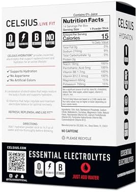 CELSIUS Hydration™ Lemon Lime, Sugar Free Electrolyte Hydration Drink Mix (Pack of 14)