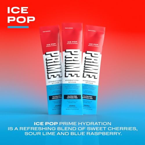 PRIME HYDRATION+ Sticks Strawberry Banana | Hydration Powder Single Serve Sticks | Electrolyte Powder On The Go | Low Sugar | Caffeine-Free | Vegan | 16 Sticks