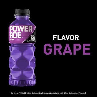 POWERADE Sports Drink Grape, 20 Ounce (Pack of 8)