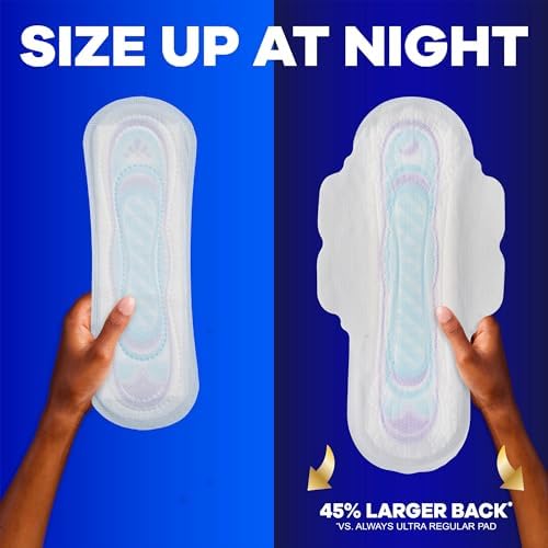 Always Ultra Thin Pads with Wings, Size 2, Long Super, 58 Count