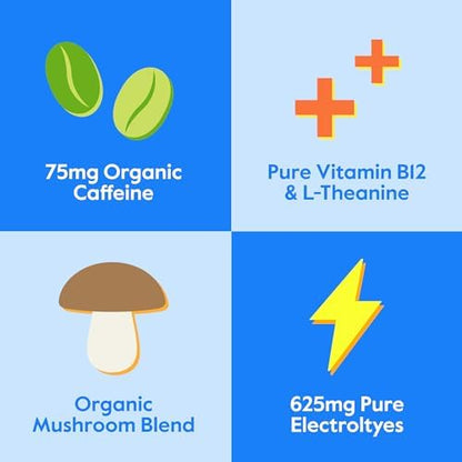 Nectar Energy Booster - Organic Caffeine, B12 &amp; Electrolytes - Sugar Free &amp; Zero Calorie – Healthy Coffee, Energy Drink &amp; Soda Alternative – Hydration &amp; Energy Supplement (Variety 30 Powder Packets)