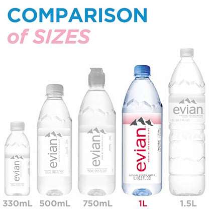 evian Natural Spring Water, PH Balanced with Natural Electrolytes, 16.9fl oz./500mL Bottles (pack of 24)
