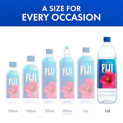 FIJI Natural Artesian Bottled Water 1 Liter / 33.8 Fl Ounce (Pack of 12) - 100% Natural Electrolytes