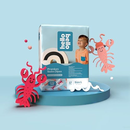 Hello Bello Premium Swim Diapers I Affordable and Eco-Friendly Disposable Swim Dipes for Babies and Kids I Size Medium