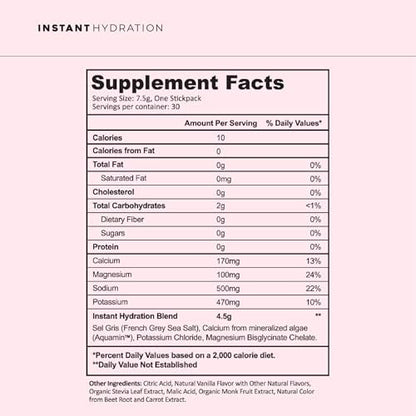 Instant Hydration Electrolytes Powder Packets - Raspberry Electrolyte Drink Mix - Zero Sugar - Keto, Vegan, Gluten-Free, Non-GMO - Boost Recovery, Brain Health, Muscle &amp; Tissue Support- 30 Sticks