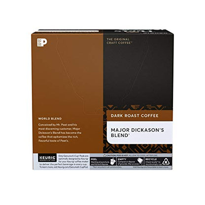 Peet's Coffee, Dark Roast Single Serve Coffee Pods - Major Dickason's Blend 75 Count (1 Box of 75 Pods)
