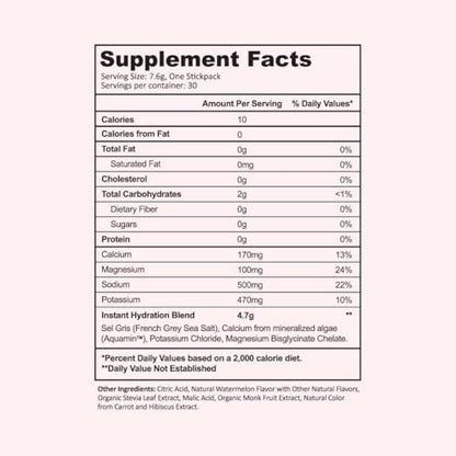 Instant Hydration Electrolytes Powder Packets - Raspberry Electrolyte Drink Mix - Zero Sugar - Keto, Vegan, Gluten-Free, Non-GMO - Boost Recovery, Brain Health, Muscle &amp; Tissue Support- 30 Sticks