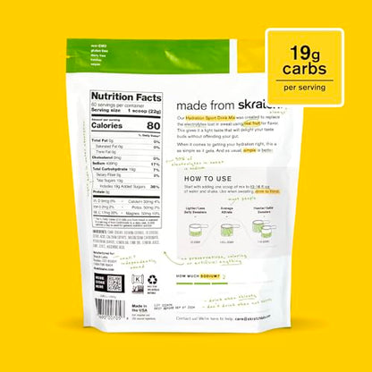 Skratch Labs Hydration Powder | Sport Drink Mix | Electrolytes Powder for Exercise, Endurance, and Performance | Lemon + Lime | 20 Servings | Non-GMO, Vegan, Kosher