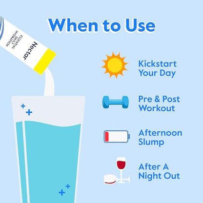 Nectar Hydration Packets - Electrolytes Powder Packets - No Sugar or Calories - Organic Fruit Liquid Daily IV Hydrate Packets for Dehydration Relief and Rapid Rehydration (Variety 18 Pack)