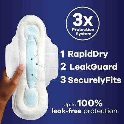 Always Maxi Overnight Pads with Wings for Women, Size 4, Overnight Absorbency, Unscented, 33 Count