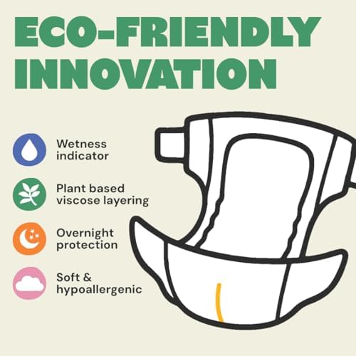 DYPER - Baby Diapers Hypoallergenic Cloth Alternative Day &amp; Overnight Protection (36 Count)- Made with Plant-Based* &amp; Skin-Friendly Ingredients - Size 1 (8-14 lb)