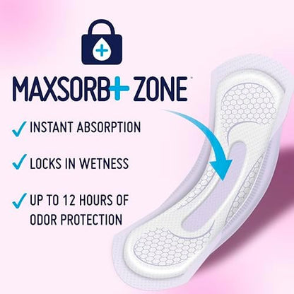 Prevail Plus | Long Length Incontinence Bladder Control Pads | Ultimate Absorbency | 90 Count (2 packs or 45)