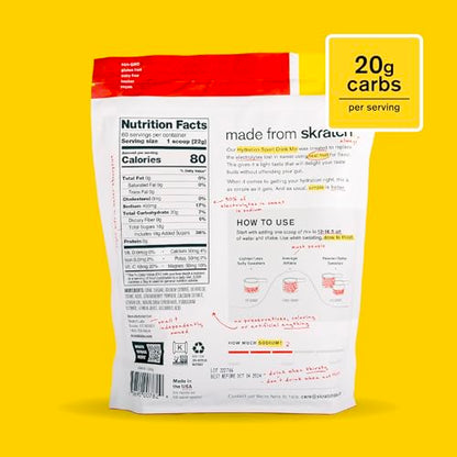 Skratch Labs Hydration Powder | Sport Drink Mix | Electrolytes Powder for Exercise, Endurance, and Performance | Lemon + Lime | 20 Servings | Non-GMO, Vegan, Kosher