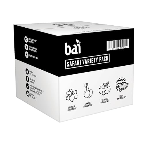 Bai Coconut Variety Pack, Antioxidant Infused Water Beverage, with Vitamin C and No Artificial Sweeteners, 18 fl oz bottles, 12 pack