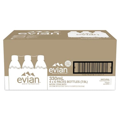 evian Natural Spring Water, PH Balanced with Natural Electrolytes, 16.9fl oz./500mL Bottles (pack of 24)