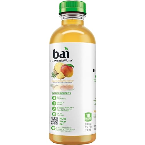 Bai Coconut Variety Pack, Antioxidant Infused Water Beverage, with Vitamin C and No Artificial Sweeteners, 18 fl oz bottles, 12 pack