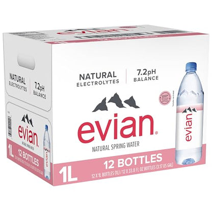 evian Natural Spring Water, PH Balanced with Natural Electrolytes, 16.9fl oz./500mL Bottles (pack of 24)