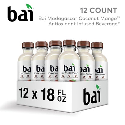 Bai Coconut Variety Pack, Antioxidant Infused Water Beverage, with Vitamin C and No Artificial Sweeteners, 18 fl oz bottles, 12 pack