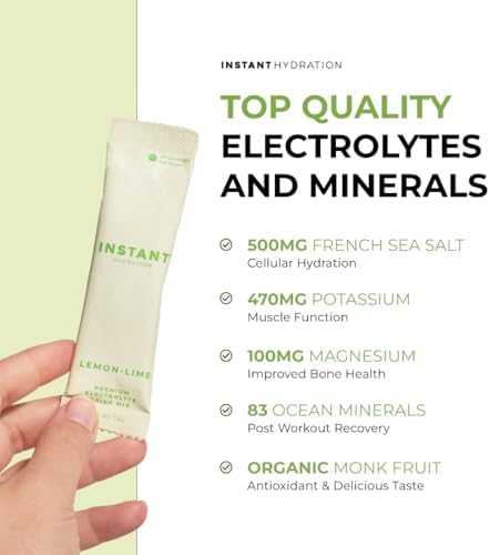 Instant Hydration Electrolytes Powder Packets - Raspberry Electrolyte Drink Mix - Zero Sugar - Keto, Vegan, Gluten-Free, Non-GMO - Boost Recovery, Brain Health, Muscle &amp; Tissue Support- 30 Sticks
