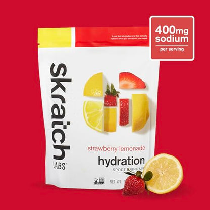 Skratch Labs Hydration Powder | Sport Drink Mix | Electrolytes Powder for Exercise, Endurance, and Performance | Lemon + Lime | 20 Servings | Non-GMO, Vegan, Kosher