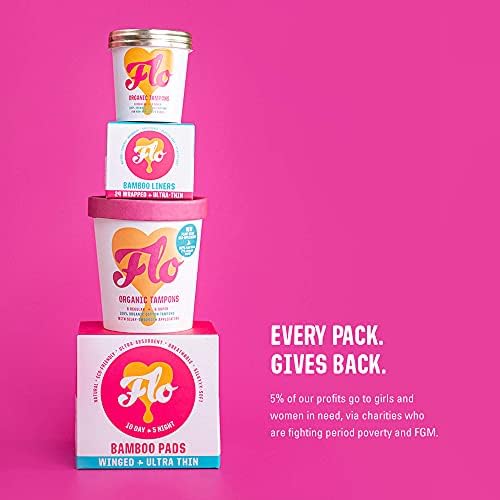 FLO - Organic Bamboo Pads, Day &amp; Night Combo Pack, 15 Count