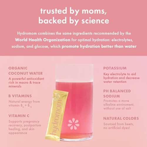 Boobie Hydromom Superfood Electrolyte Drink Mix, Blue Raspberry Lemonade | Refreshing Energy &amp; Hydration Boost for Mamas | On-The-Go &amp; Travel Essentials for Pregnancy, Lactation, &amp; Beyond, 15 Packets