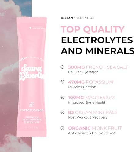 Instant Hydration Electrolytes Powder Packets - Raspberry Electrolyte Drink Mix - Zero Sugar - Keto, Vegan, Gluten-Free, Non-GMO - Boost Recovery, Brain Health, Muscle &amp; Tissue Support- 30 Sticks
