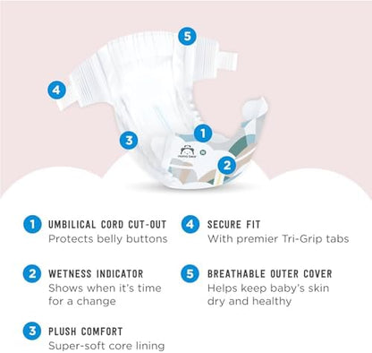 Amazon Brand - Mama Bear Plush Protection Diapers - Size 5, 31 Count, Hypoallergenic Premium Disposable Baby Diapers, White and Cloud Dreams