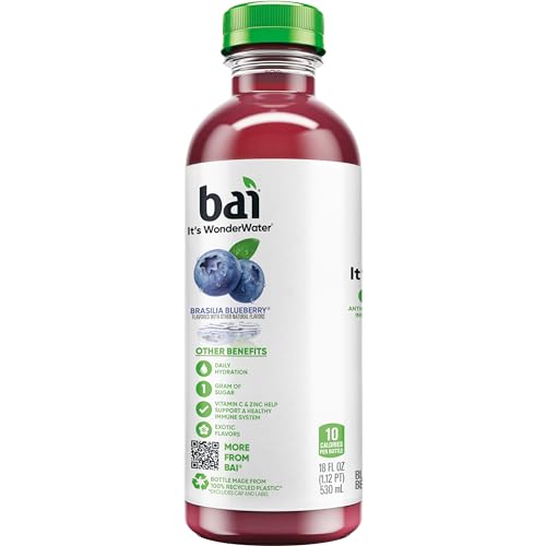 Bai Coconut Variety Pack, Antioxidant Infused Water Beverage, with Vitamin C and No Artificial Sweeteners, 18 fl oz bottles, 12 pack
