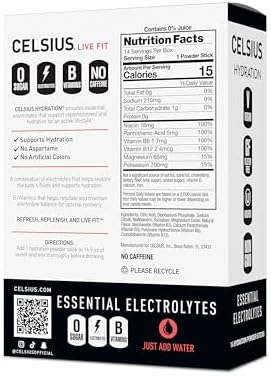 CELSIUS Hydration™ Lemon Lime, Sugar Free Electrolyte Hydration Drink Mix (Pack of 14)