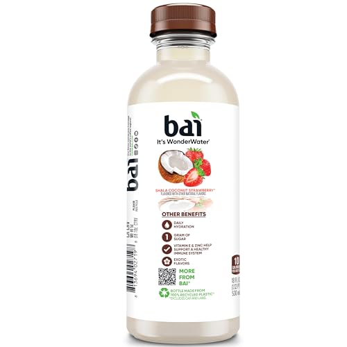 Bai Coconut Variety Pack, Antioxidant Infused Water Beverage, with Vitamin C and No Artificial Sweeteners, 18 fl oz bottles, 12 pack