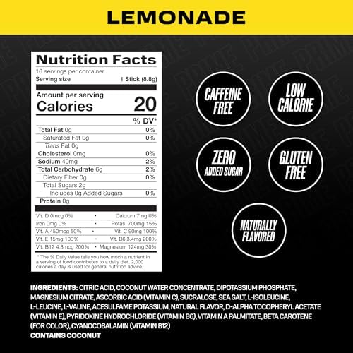 PRIME HYDRATION+ Sticks Strawberry Banana | Hydration Powder Single Serve Sticks | Electrolyte Powder On The Go | Low Sugar | Caffeine-Free | Vegan | 16 Sticks