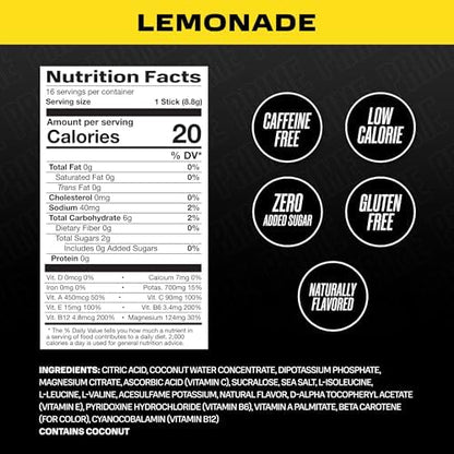 PRIME HYDRATION+ Sticks Strawberry Banana | Hydration Powder Single Serve Sticks | Electrolyte Powder On The Go | Low Sugar | Caffeine-Free | Vegan | 16 Sticks
